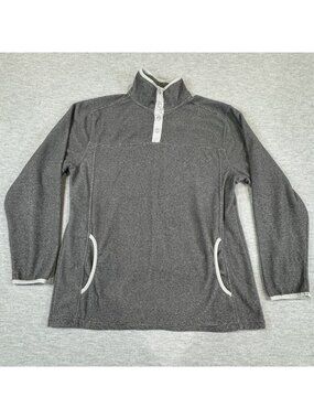 Cabelas Stillwater Supply Pullover 1/4 Snap Fleece Large Heather Charcoal Gray